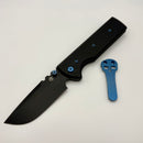 Chaves Knives N.T.A.K w/ Black Aluminum Handle & Blue Hardware w/ Black Drop Point 154CM - Blue Label