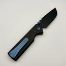 Chaves Knives N.T.A.K w/ Black Aluminum Handle & Blue Hardware w/ Black Drop Point 154CM - Blue Label