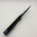 Chaves Knives N.T.A.K w/ Black Aluminum Handle & Blue Hardware w/ Black Drop Point 154CM - Blue Label