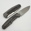 Custom Knife Factory FIF18 Tumbled Titanium Handles w/ Carbon Fiber Inlay & M398
