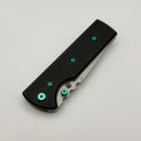 Chaves Knives N.T.A.K w/ Black Aluminum Handle & Green Hardware w/ Stonewash Drop Point 154CM - Blue Label