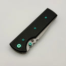 Chaves Knives N.T.A.K w/ Black Aluminum Handle & Green Hardware w/ Stonewash Tanto 154CM - Blue Label