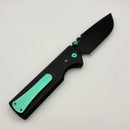 Chaves Knives N.T.A.K w/ Black Aluminum Handle & Green Hardware w/ Black Drop Point 154CM - Blue Label