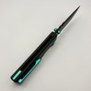 Chaves Knives N.T.A.K w/ Black Aluminum Handle & Green Hardware w/ Black Drop Point 154CM - Blue Label