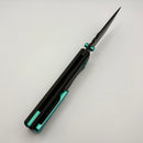 Chaves Knives N.T.A.K w/ Black Aluminum Handle & Green Hardware w/ Black Tanto 154CM - Blue Label