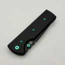 Chaves Knives N.T.A.K w/ Black Aluminum Handle & Green Hardware w/ Black Tanto 154CM - Blue Label