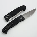 Pro-Tech Brend Auto Black Aluminum Diamond Texture Handle & Stonewash MagnaCut