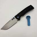 Chaves Redencion Street w/ Black Aluminum Handles & Blue Hardware w/ Stonewash 154CM Drop Point - Blue Label