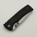 Chaves Redencion Street w/ Black Aluminum Handles & Blue Hardware w/ Stonewash 154CM Drop Point - Blue Label