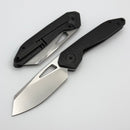 Custom Knife Factory & Keanison Knives Basset w/ Blackwash Titanium Handles & M398