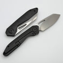 Custom Knife Factory & Keanison Knives Basset w/ Blackwash Titanium Handles & M398