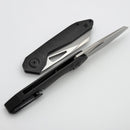 Custom Knife Factory & Keanison Knives Basset w/ Blackwash Titanium Handles & M398
