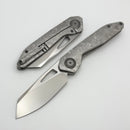 Custom Knife Factory & Keanison Knives Basset w/ Crystal Titanium Handles & M398