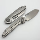 Custom Knife Factory & Keanison Knives Basset w/ Crystal Titanium Handles & M398
