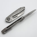 Custom Knife Factory & Keanison Knives Basset w/ Crystal Titanium Handles & M398