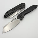 Custom Knife Factory & Keanison Knives Basset w/ Blackened Crystal Titanium Handles & M398