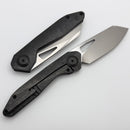 Custom Knife Factory & Keanison Knives Basset w/ Blackened Crystal Titanium Handles & M398