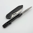 Custom Knife Factory & Keanison Knives Basset w/ Blackened Crystal Titanium Handles & M398