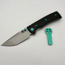 Chaves Redencion Street w/ Black Aluminum Handles & Green Hardware w/ Stonewash 154CM Tanto - Blue Label