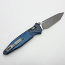 Marfione Select Microtech Socom Ram-Lok Titanium Antique Blue Slab Handles w/ Blue Accents & Tanto Apocalyptic M390MK 161RLS-10APMS1