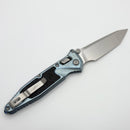 Marfione Select Microtech Socom Ram-Lok Titanium Ice Blue Textured Inlaid Handles w/ Blue Accents & Tanto Stonewash M390MK 161RL-10MS7
