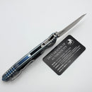 Marfione Select Microtech Socom Ram-Lok Titanium Ice Blue Textured Inlaid Handles w/ Blue Accents & Tanto Stonewash M390MK 161RL-10MS7