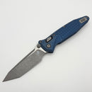 Marfione Select Microtech Socom Ram-Lok Titanium Antique Blue Frag Handles w/ Blue Accents & Tanto Apocalyptic M390MK 161RL-10APFRMS7