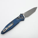 Marfione Select Microtech Socom Ram-Lok Titanium Antique Blue Frag Handles w/ Blue Accents & Tanto Apocalyptic M390MK 161RL-10APFRMS7
