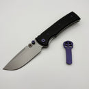 Chaves Redencion Street w/ Black Aluminum Handles & Purple Hardware w/ Stonewash 154CM Drop Point - Blue Label