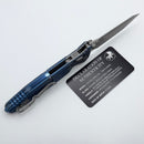 Marfione Select Microtech Socom Ram-Lok Titanium Antique Blue Frag Handles w/ Blue Accents & Tanto Apocalyptic M390MK 161RL-10APFRMS7