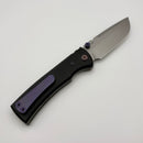 Chaves Redencion Street w/ Black Aluminum Handles & Purple Hardware w/ Stonewash 154CM Drop Point - Blue Label