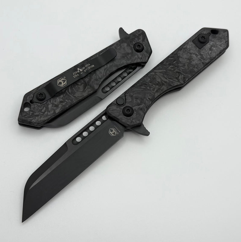 フライタイイング バルチュリンギニア ガレナ フライマテリアル Heretic Knives M/A Jinn Flipper w/ Glow Marble Carbon Fiber Handles &