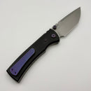 Chaves Redencion Street w/ Black Aluminum Handles & Purple Hardware w/ Stonewash 154CM Tanto - Blue Label