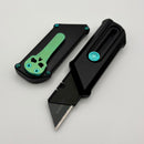 Chaves Knives CHUB Slipper Black Anodized Aluminum Handle w/ Green Titanium Hardware & BLACK PVD Utility Blade - Blue Label (Copy)