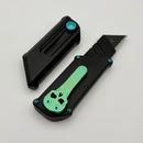 Chaves Knives CHUB Slipper Black Anodized Aluminum Handle w/ Green Titanium Hardware & BLACK PVD Utility Blade - Blue Label (Copy)