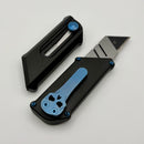 Chaves Knives CHUB Slipper Black Anodized Aluminum Handle w/ Blue Titanium Hardware & Stonewash Utility Blade - Blue Label (Copy)