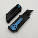 Chaves Knives CHUB Slipper Black Anodized Aluminum Handle w/ Blue Titanium Hardware & Black PVD Utility Blade - Blue Label (Copy) (Copy)