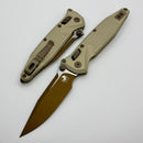 Microtech Socom Ram-Lok w/  Champagne Gold Aluminum Frag Handles & Standard M390MK 160RL-1FRCG-C19Z23