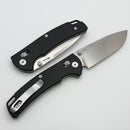 Reate Horizon-X Black Glass Fat Carbon Handle W/ Nitro-X7 Stonewash Drop Point Blade