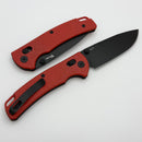 Reate Horizon-X Red Glass Fat Carbon Handle W/ Nitro-X7 PVD Drop Point Blade