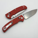 Reate Horizon-X Red Glass Fat Carbon Handle W/ Nitro-X7 Stonewash Drop Point Blade