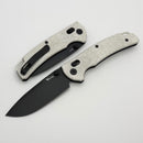 Reate Horizon-X White Glass Fat Carbon Handle W/ Nitro-X7 PVD Drop Point Blade