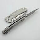 Reate Horizon-X White Glass Fat Carbon Handle W/ Nitro-X7 Stonewash Drop Point Blade