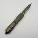 Factory Blem Microtech Dirac D/E Apocalyptic Part Serrated w/ Natural Clear Handles 225-11APNC