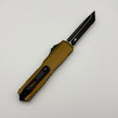 Factory Blem Microtech UTX-70 Gen IV w/ Tan Handle & Black T/E Full Serrated M390MK 11494-3TA