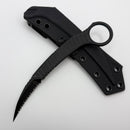 Microtech & Bastinelli Collaboration Feather Distressed Black Full Serrated 215-3DBKS-FLAG