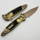 Microtech Socom Ram-Lok w/ Antique Gold Textured Inlaid Titanium Handles & Bronze S/E M390MK 160RL-13MS2