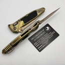 Microtech Socom Ram-Lok w/ Antique Gold Textured Inlaid Titanium Handles & Bronze S/E M390MK 160RL-13MS2