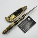 Microtech Socom Ram-Lok w/ Antique Gold Textured Inlaid Titanium Handles & Bronze T/E M390MK 161RL-13MS2