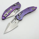 Marfione Select Manual M-Stitch RAM LOK Slab Purple Haze Titanium Handles w/ Purple Accents & Stonewash M390MK 169MRL-10MS5